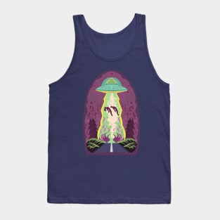 Man and Woman being abducted by alien spacecraft Tank Top